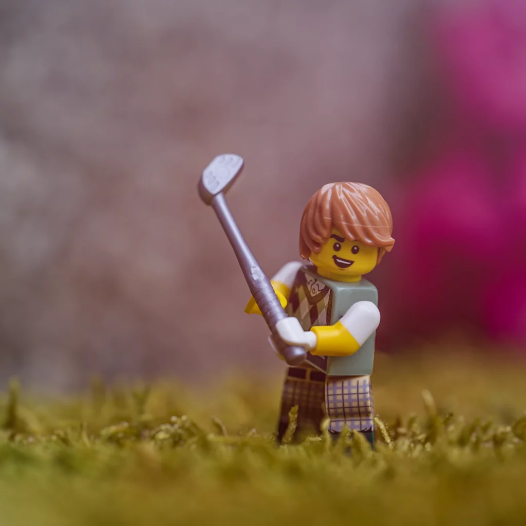 L'idée de cette Lego Photo est de recréer le plus précisément possible le swing d'un golfeur